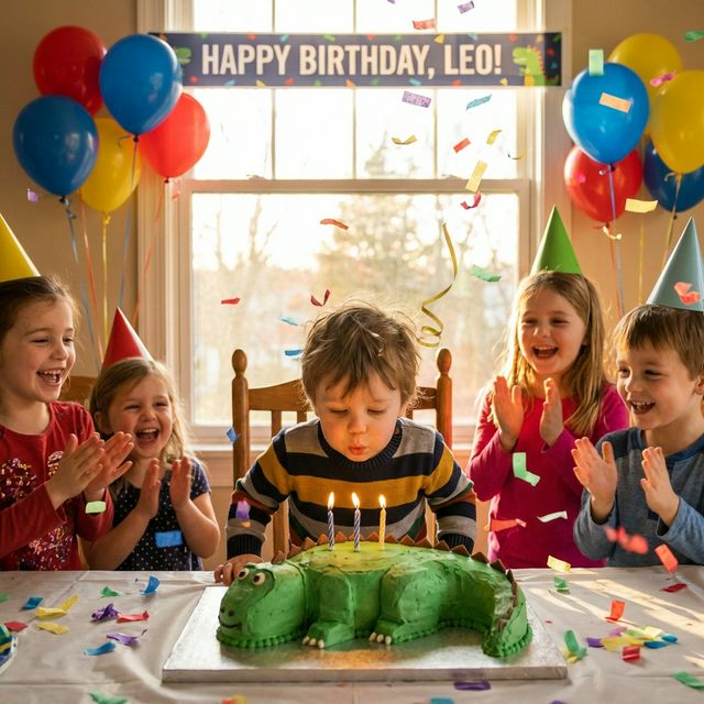 Mateo soplando las velas